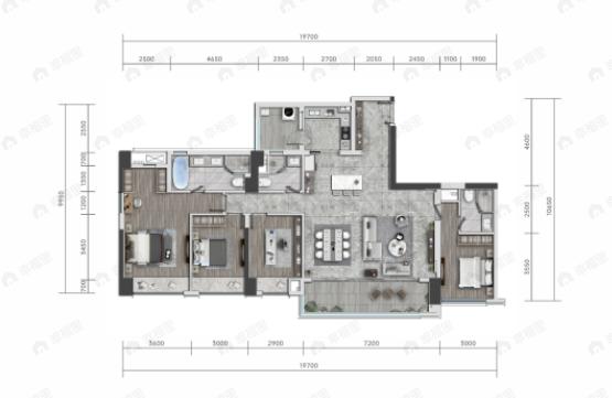 远大海灣雲錦4室2厅3卫户型图