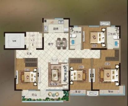 公元景樾公馆4室2厅2卫户型图