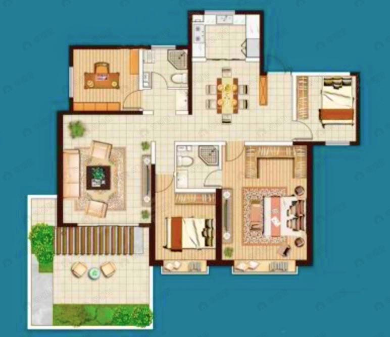 城乡居壹号苑4室2厅2卫户型图