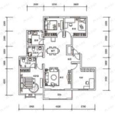 亿科江山悦4室2厅2卫户型图
