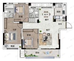 绿城春风江南3室2厅2卫户型图