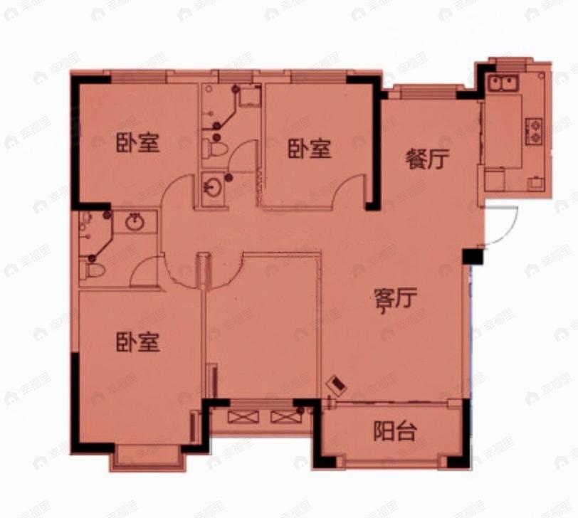 合兴嘉园4室2厅2卫户型图