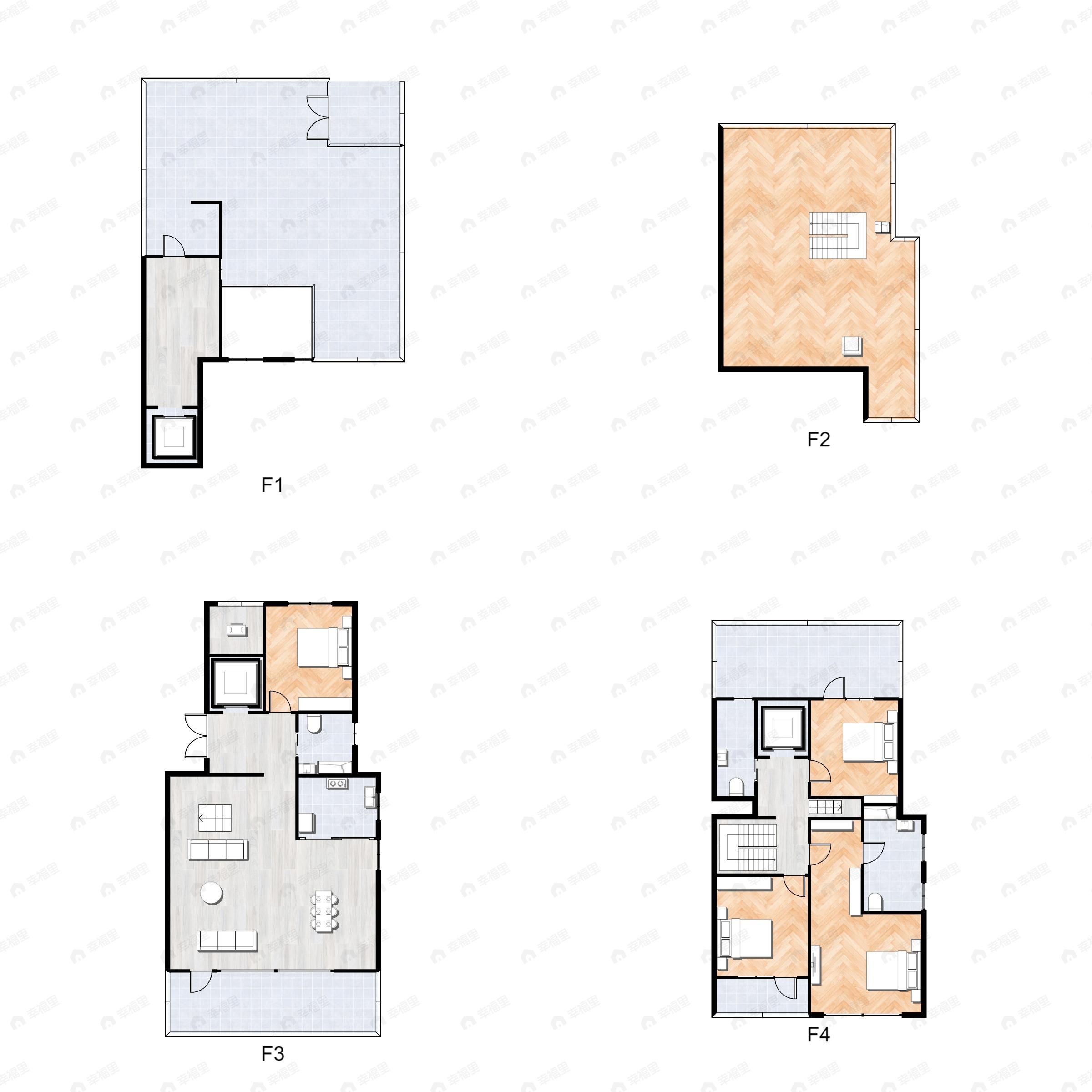 5室3厅5卫建面390平南|北户型图