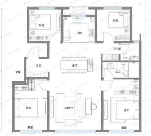 那么小镇·伴山观岚4室2厅2卫户型图