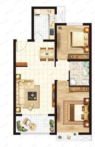直隶新城2室2厅1卫户型图
