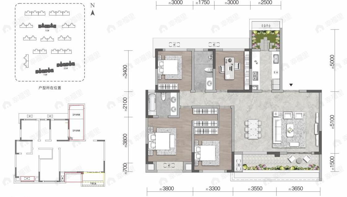 复地天府湾4室2厅2卫户型图