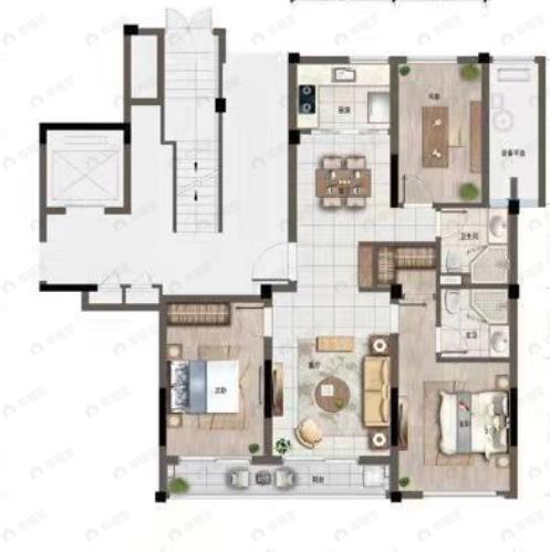 天使小镇浅山明月3室2厅2卫户型图