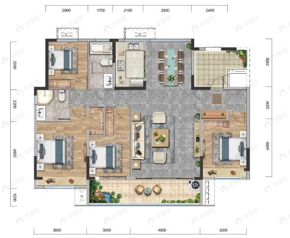 居然之家金尊世家4室2厅2卫户型图