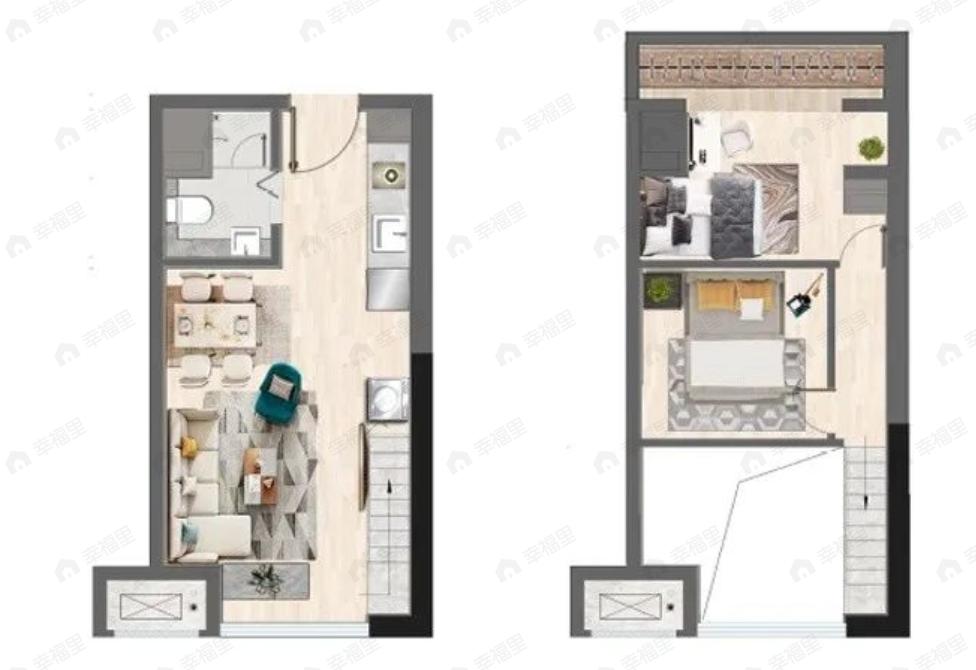 招商碧桂园星空墅2室2厅1卫户型图