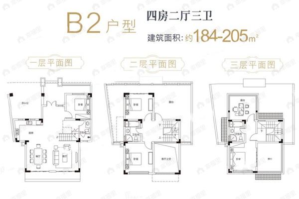 4室2厅3卫建面184平undefined户型图