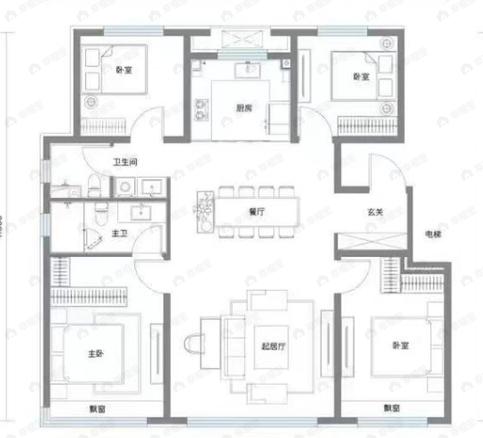 那么小镇·伴山观岚4室2厅2卫户型图