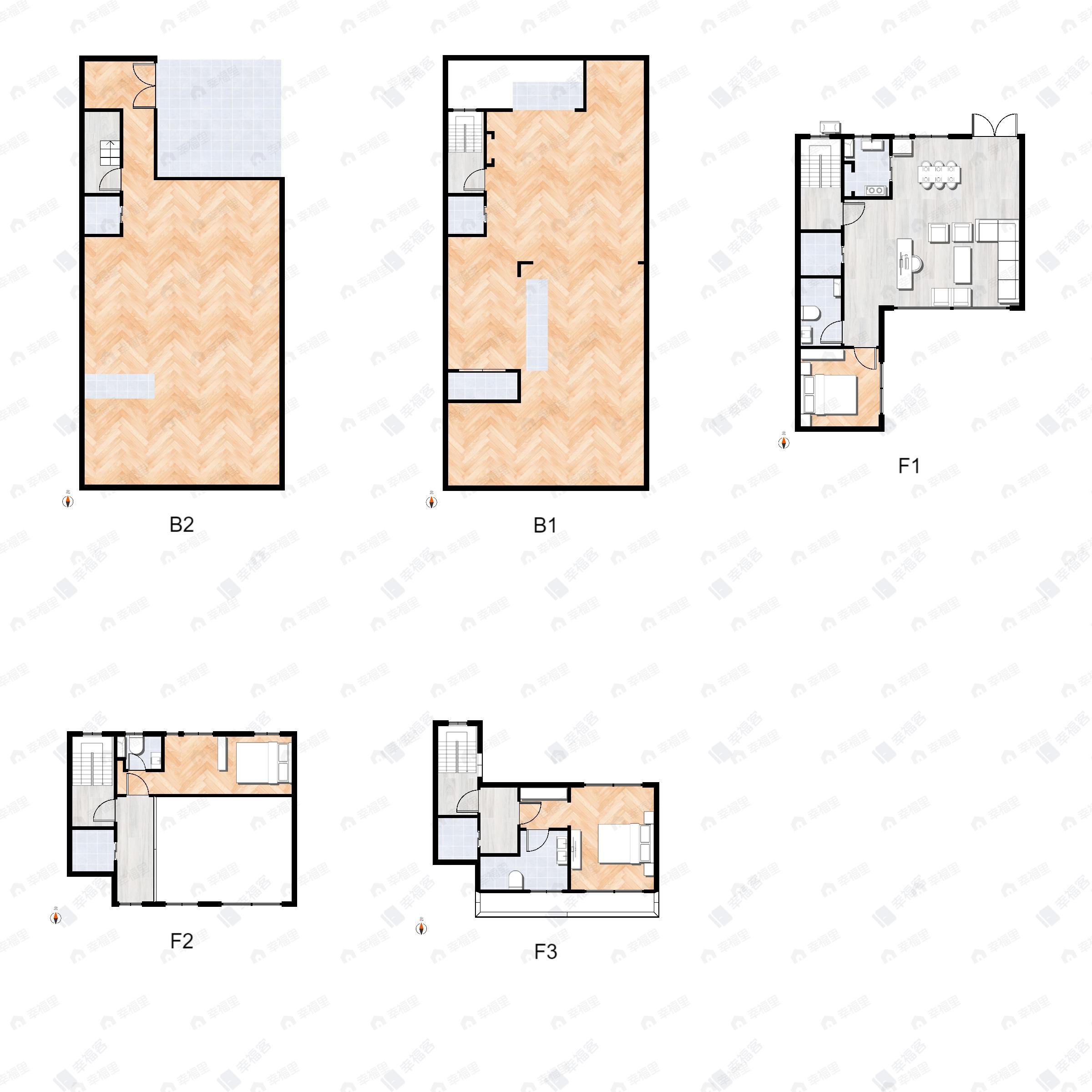 3室2厅3卫建面600平户型图