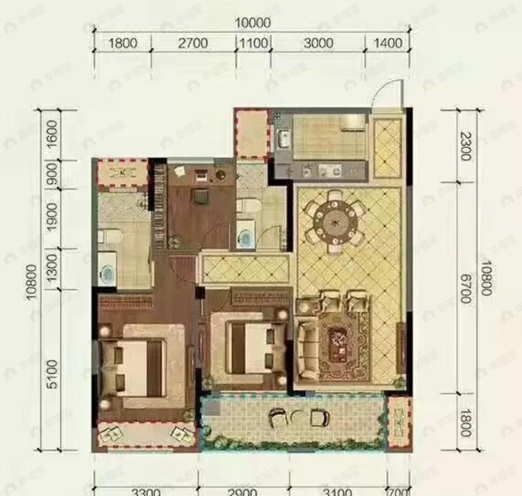星耀城3室2厅2卫户型图
