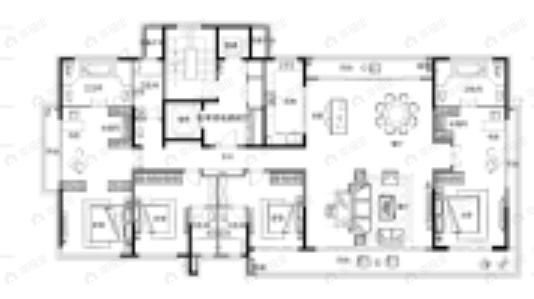4室2厅5卫建面365平北|南户型图