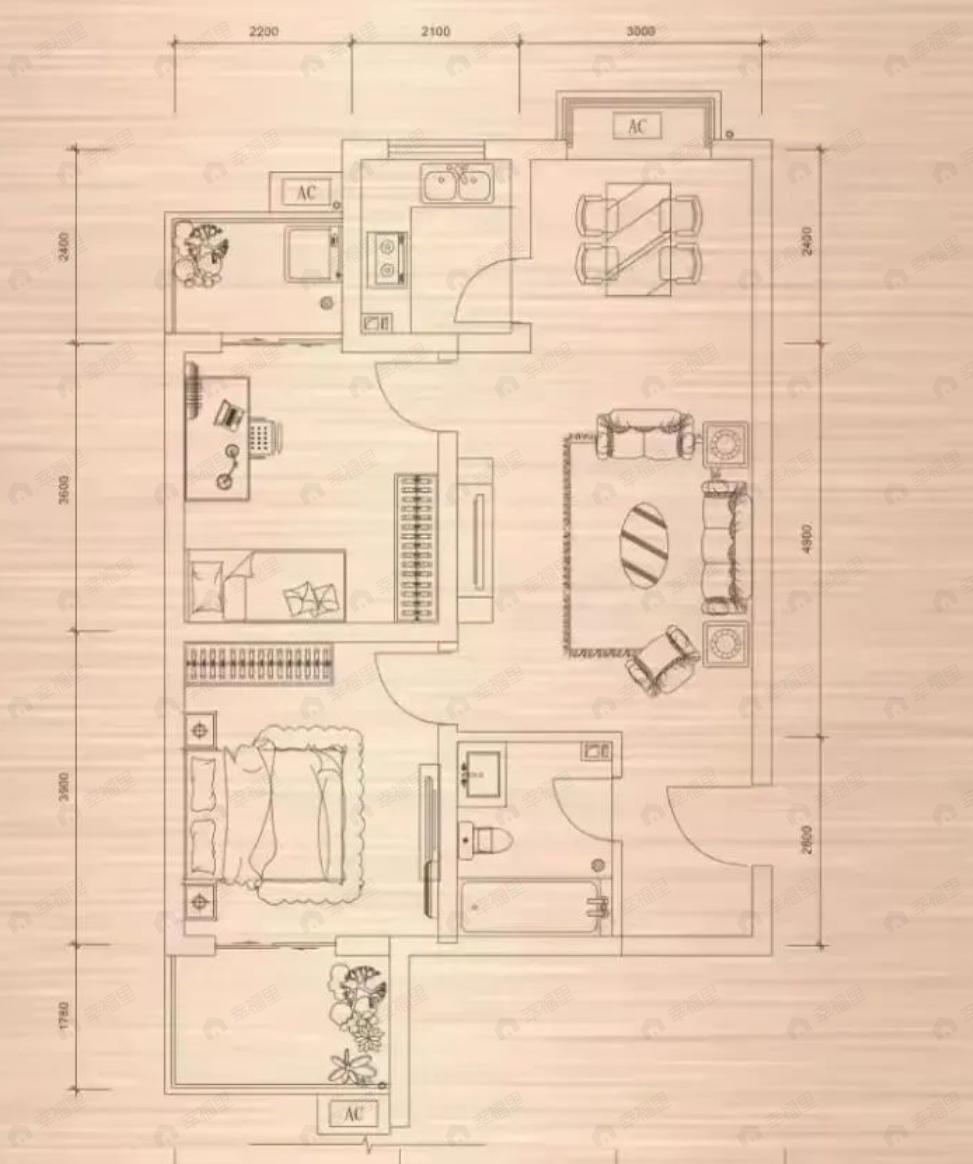 80年代2室2厅1卫户型图