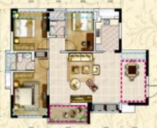 天汇城2室2厅2卫户型图
