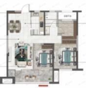 融创阅澜庭3室2厅1卫户型图