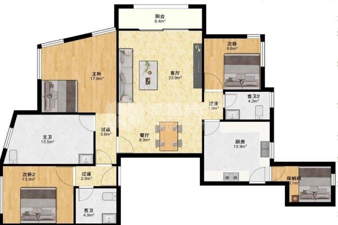 整租·世茂大观一期南苑