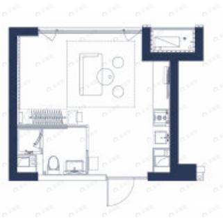 荣安光圈1室1厅1卫户型图