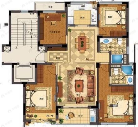 滨江万家花城4室2厅2卫户型图