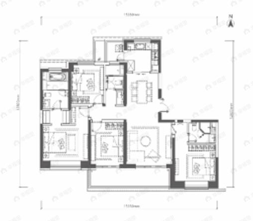 奥园和悦府4室2厅3卫户型图