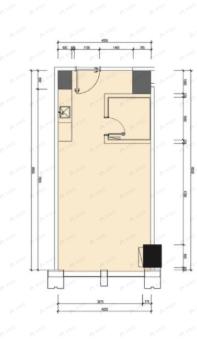 1室1厅1卫建面55平户型图