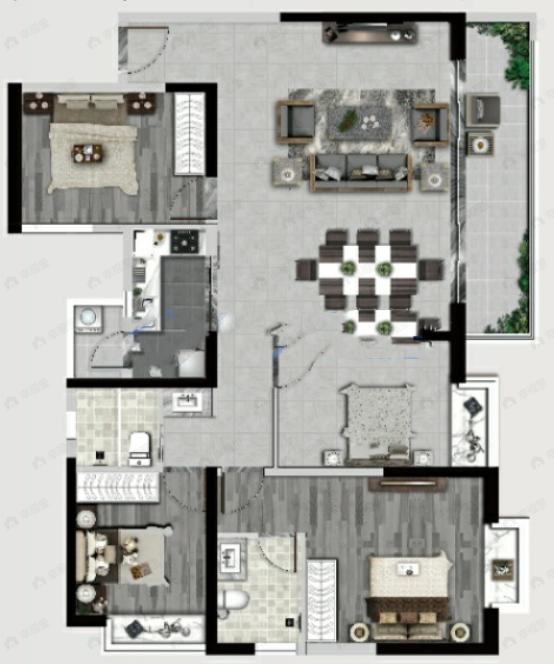 首创禧悦春城4室2厅2卫户型图