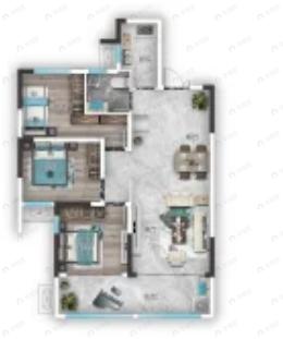 佳润时代云著3室2厅1卫户型图