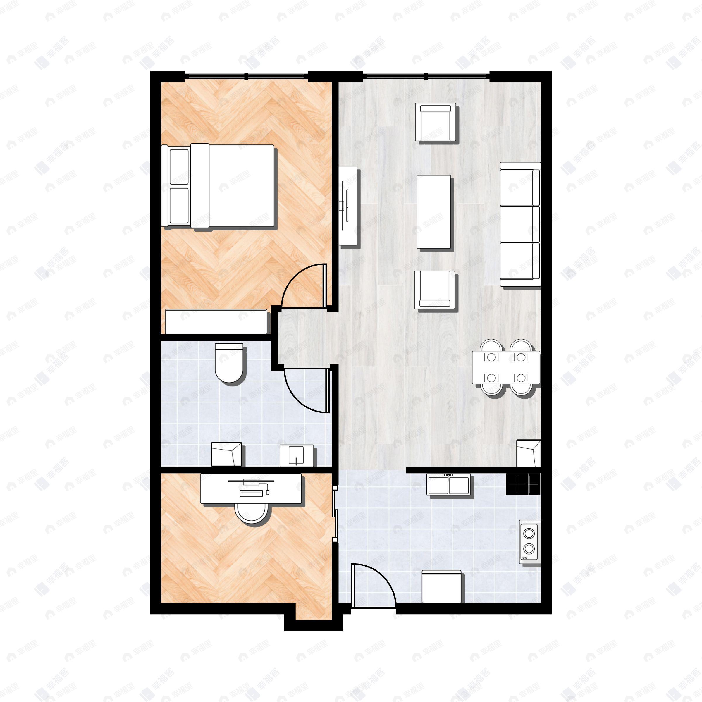 丽苑太和2室2厅1卫户型图
