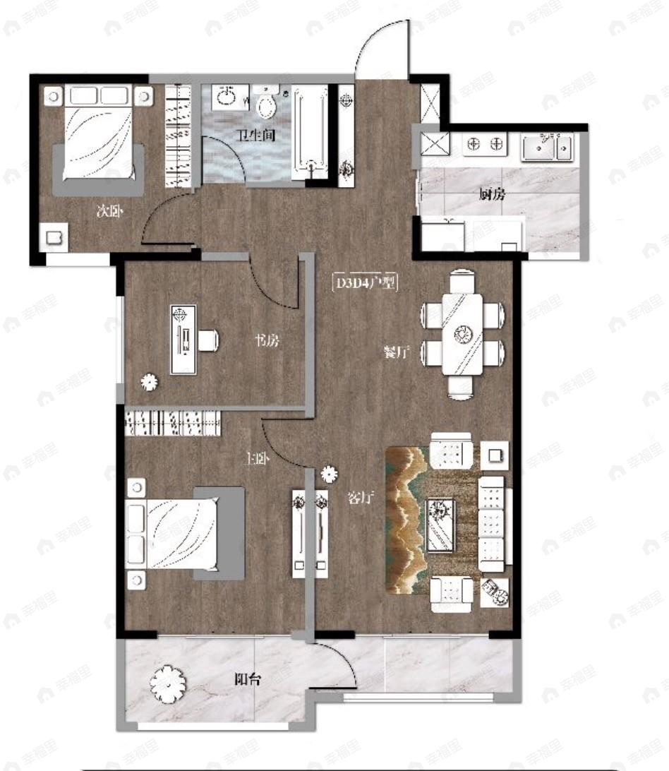 傲润天顺祥3室2厅1卫户型图