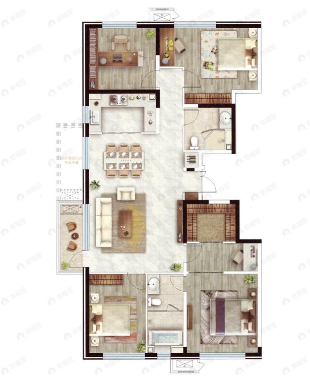 观承别墅·大家4室2厅2卫户型图