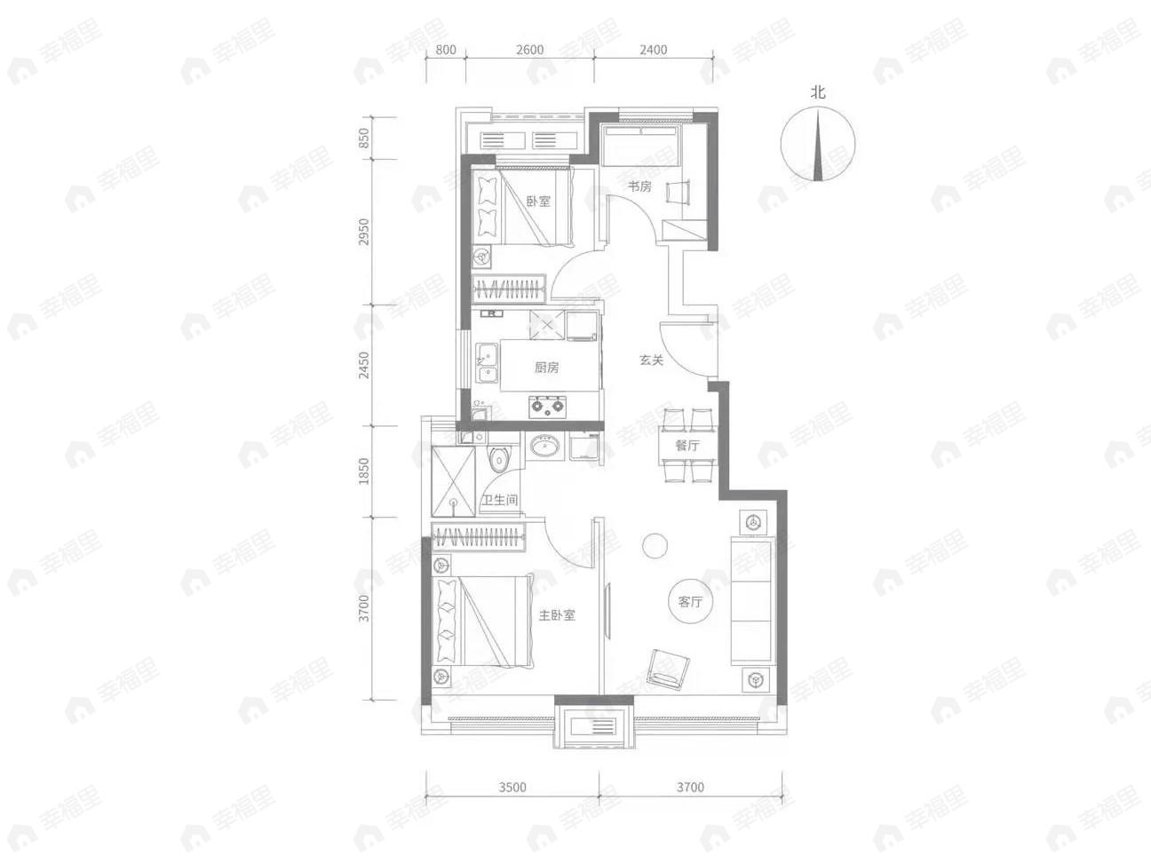 金地北京壹街区3室2厅1卫户型图