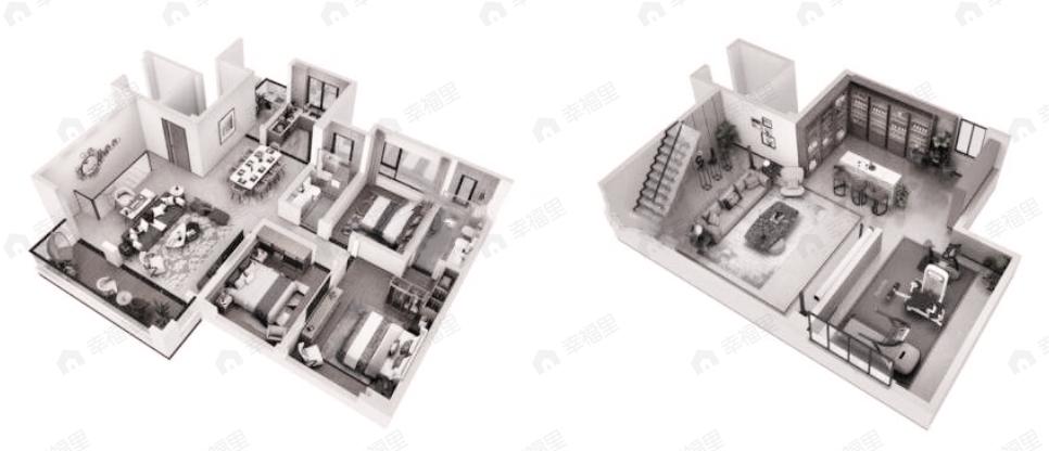 4室2厅2卫建面229m²南户型图