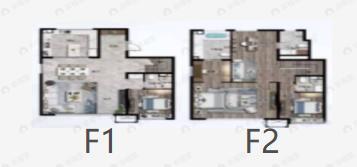 4室2厅4卫建面178平北|南户型图