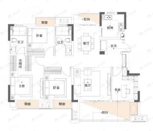 远洋靖淞云璟4室2厅2卫户型图