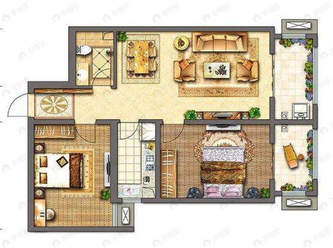 新泽星大厦2室1厅1卫户型图