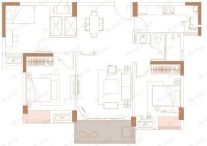 天熙楚世家3室2厅1卫户型图