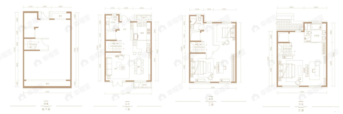 3室2厅3卫建面295平户型图