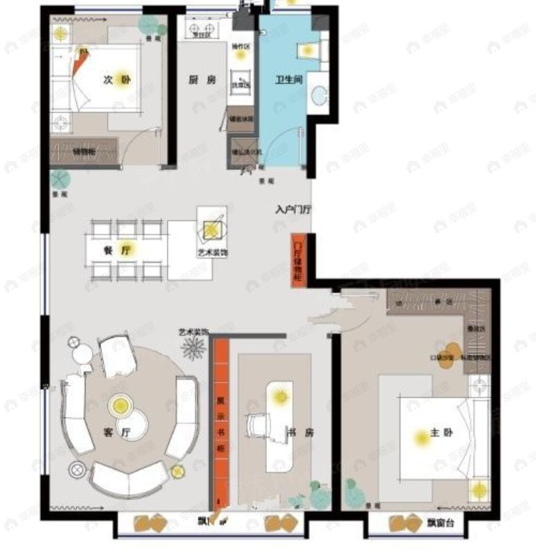 中润府3室2厅1卫户型图