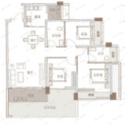3室2厅2卫建面107平南户型图
