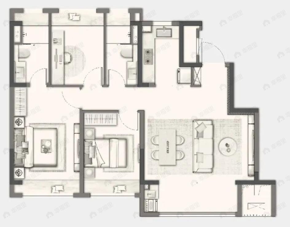 枫情玥府3室2厅2卫户型图