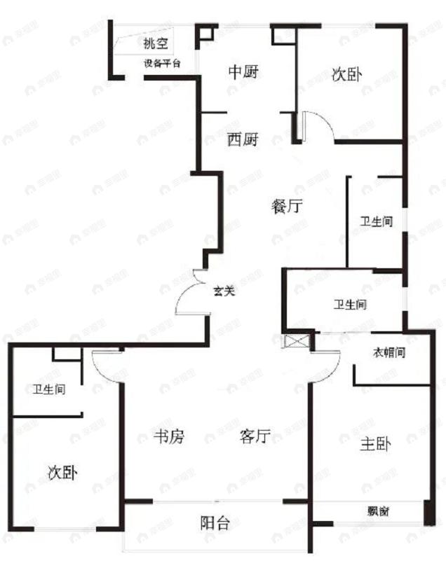 鸿印里3室2厅2卫户型图