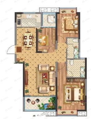博林云栖3室2厅2卫户型图