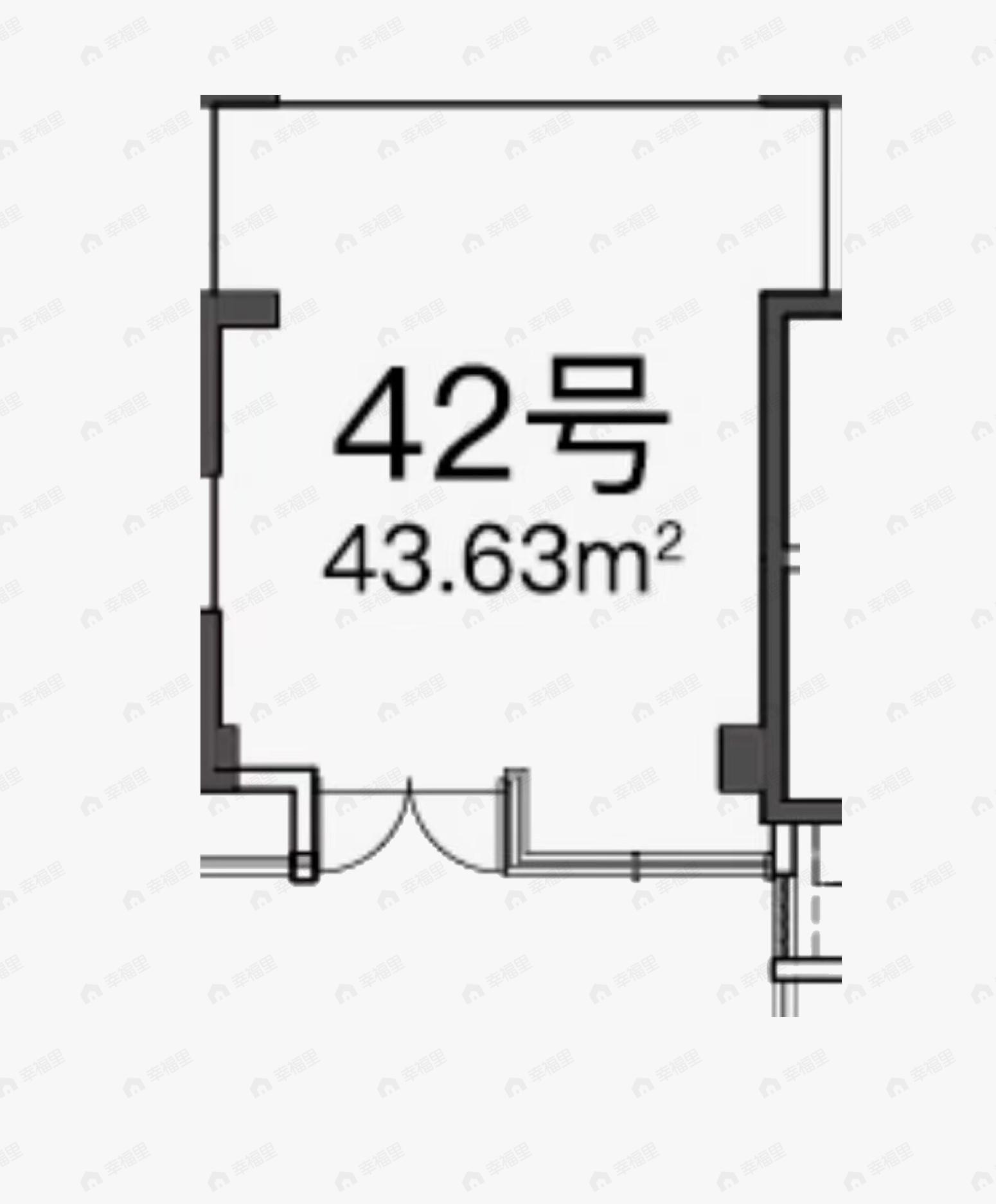 1室建面43平户型图
