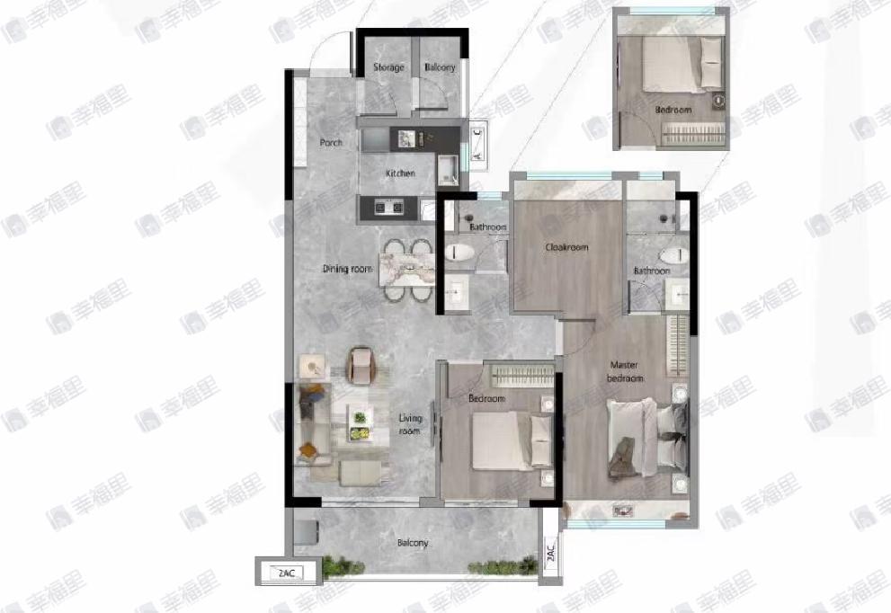 天河保利天汇4室2厅2卫户型图