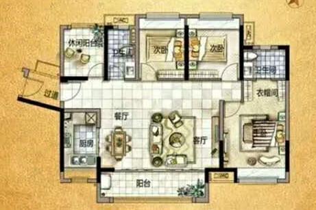 美的悦府4室2厅2卫户型图