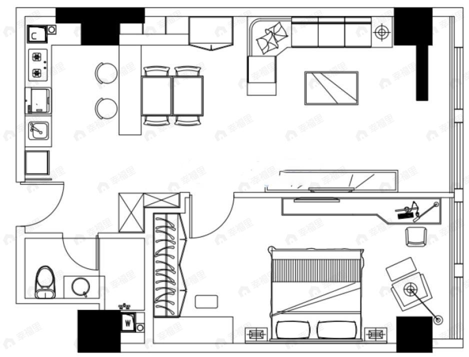 正荣天寓1室1厅1卫户型图