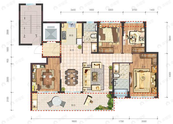 北京城建海云家园4室2厅2卫户型图
