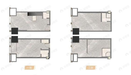 华中国际广场云邸1室1厅2卫户型图
