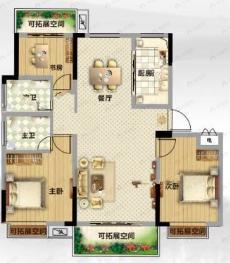 瀚泓盛世名门家园3室2厅2卫户型图